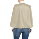 Khaki PU Leather Fake 2 Pcs Set
