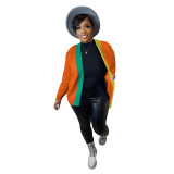 Women's Casual Colorblock Cropped Knit Cardigan Sweaters