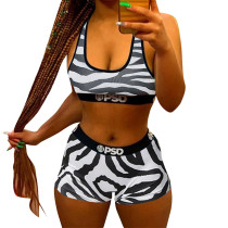 Sexy Graphic Print Tank Top Shorts Set Swimsuit
