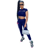 Casual Hot Diamond Short Sleeve Pant Set with Pocket