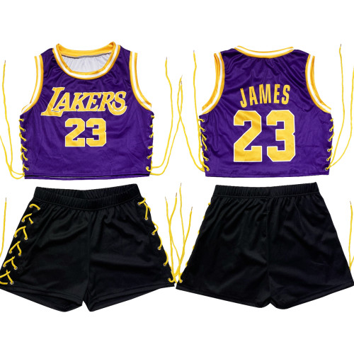 Two-Piece Double-sided Pattern Printed Sleeveless Bandage Shorts Set