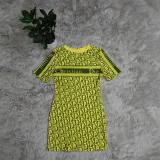 Fashion Casual Printed Short Sleeve Bodycon Dress