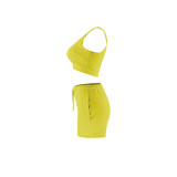 Casual Sports Double Vest and Shorts with Pocket