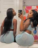 Sexy Solid Split Joint Mesh See Through U Neck Sleeveless Crop Vest Two Pieces