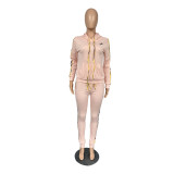 Casual Letter Print Hooded Two Piece Outfits