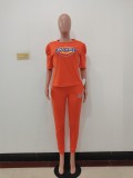 Casual Offset Printing Sets Womens Clothing with Pockets