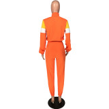 Casual Splicing Sports Two Piece Pant Set
