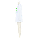 Casual Double Sided Printed Letter T-Shirt Dress
