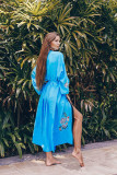 Embroidered Beach Cardigan Cover Up
