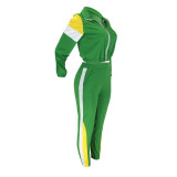 Casual Splicing Sports Two Piece Pant Set
