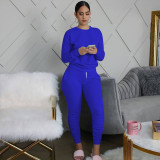 Winter Womens 2 Two Piece Sets Tracksuit Long Sleeve Top Pants Suits Matching Sets