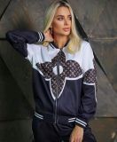 Autumn Casual Simple Printing Zipper Two Piece Set