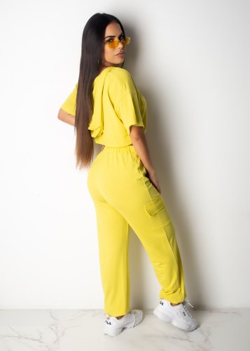 Womens 2 Pieces Outfits Zip V Neck Crop Top Hoodie Drawstring Loose Long Pants Set with Pockets