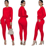 Winter Womens 2 Two Piece Sets Tracksuit Long Sleeve Top Pants Suits Matching Sets