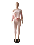 Autumn Pure Color Two Piece Tracksuit Outfits