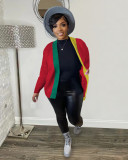 Women's Casual Colorblock Cropped Knit Cardigan Sweaters