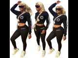 Autumn Woman Clothing Printed 2 Piece Jogger Set