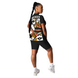 Casual Printed Queen Summer Short Set