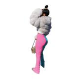 Colorblock Micro Flared Stacked Pants