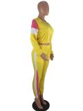 Casual Splicing Sports Two Piece Pant Set