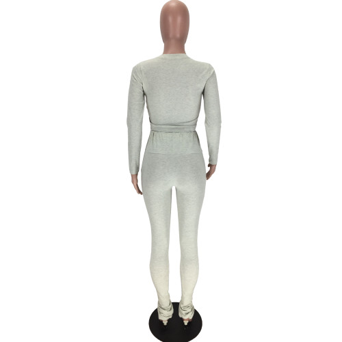 Solid Color Loungewear Blouse and Flared Pants