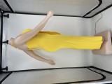 Solid Color Yellow Ruffled Halter One Piece Sexy Backless Jumpsuit