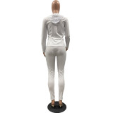 Pure Color Hooded Sportswear 2 PC