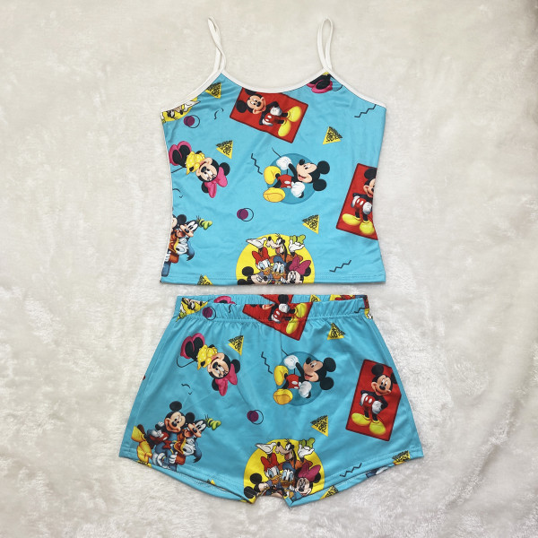 Casual Straps Graphic Print Shorts Suit Yoga Short Set