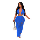 Knitted Tassel Sexy Two Piece Beach Outfits for Women Swimsuit Summer Vacation Matching Sets