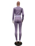 Fashion Print Geometric Long Sleeve Pants Sets