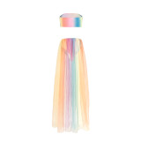 Sexy Printed Gradient Colorful Wrap Mesh Long Hakama Skirt Two Piece Set