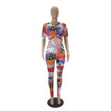 Casual Pattern Printed Two Piece Outfits