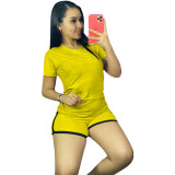 Solid Color Sports Women Outfits Two Piece Set Clothing