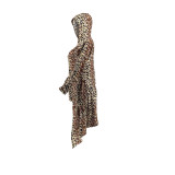 Irregular Printed Hooded Tail Jacket