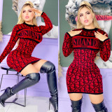Women's Long Sleeve Knitted Sweater Dress