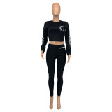 Autumn Woman Clothing Printed 2 Piece Jogger Set