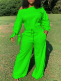 Solid Color Loose Cotton Sweatshirt Jumpsuit