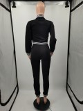 Casaul Printed Women's Jacket Set Single Breasted Long Sleeve Baseball Uniform Two Piece