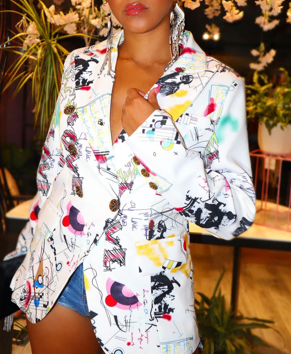 Casual Double breasted Bat Sleeve Jacket