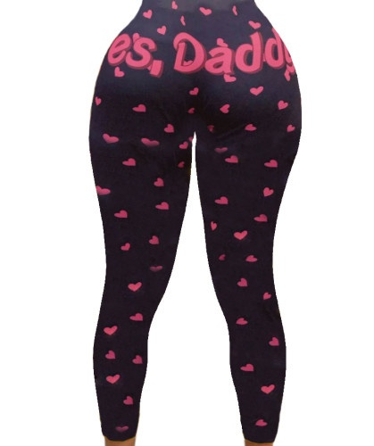 Casual Pattern Printed Yoga Trousers