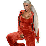 Valerie 3 Piece Velour Pant Set
