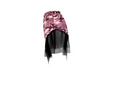 Street Style Camouflage Irregular Mesh Plaid Bandage Skirt Women