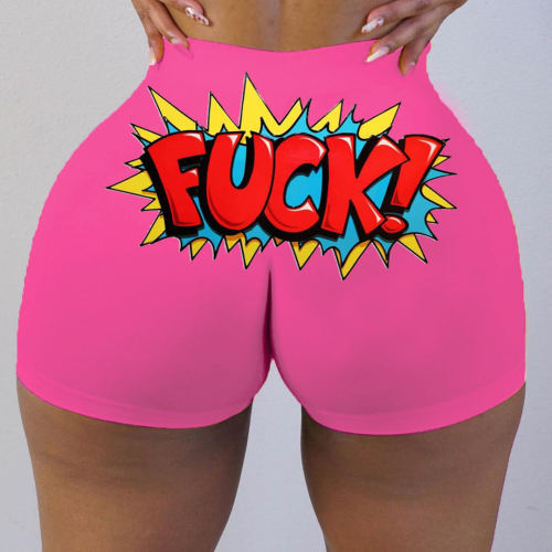 Women's Tight Shorts Pattern Printed Yoga Pants