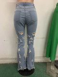 Ripped Fringe Flared Pants