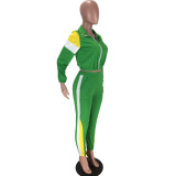 Casual Splicing Sports Two Piece Pant Set