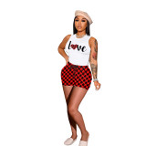 Casual Printed Sleeveless Tank Top & Shorts