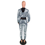 Casual Sports Sequins Inner Two Piece Suits