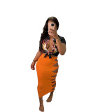 Hollow Knotted Long Beach Skirt