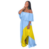 Casual Chiffon Splicing Lined Maxi Dress
