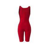 Strapless Zipper Romper